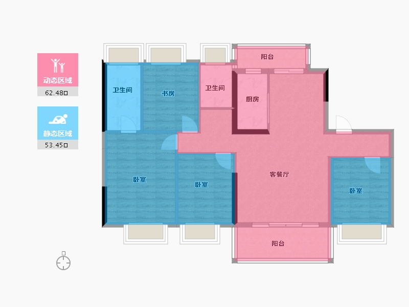 广东省-河源市-碧桂园·公园上城-104.29-户型库-动静分区