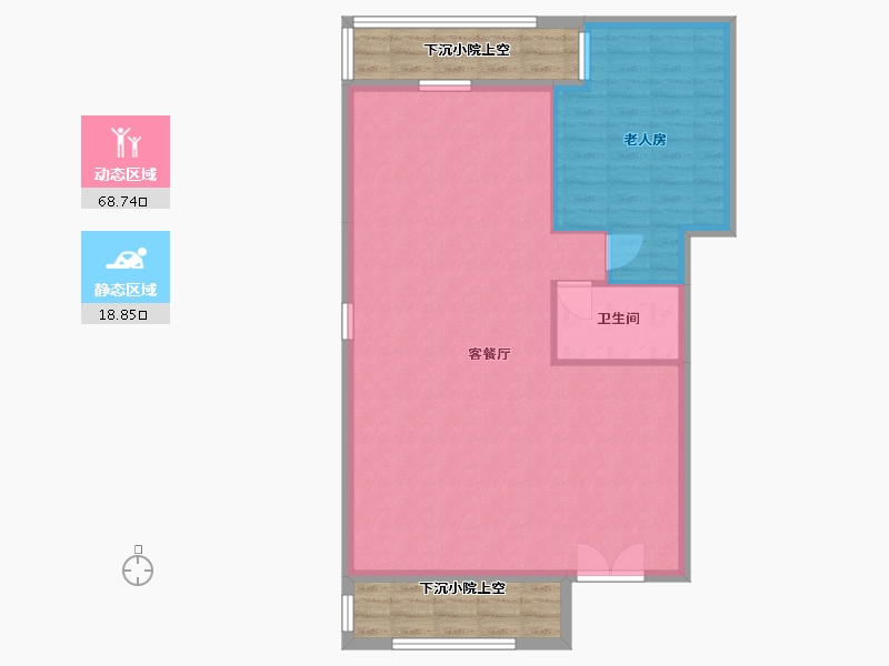 湖北省-武汉市-驿山高尔夫-81.77-户型库-动静分区