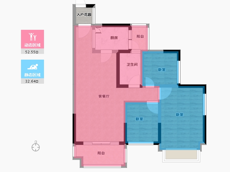 广东省-广州市-江山时代-76.43-户型库-动静分区