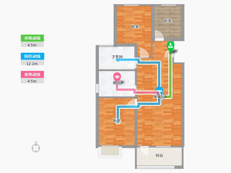 辽宁省-大连市-鑫苑藏龙首府-78.86-户型库-动静线