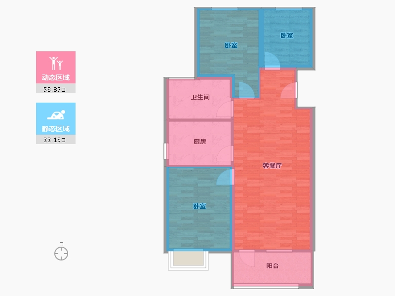 辽宁省-大连市-鑫苑藏龙首府-78.86-户型库-动静分区