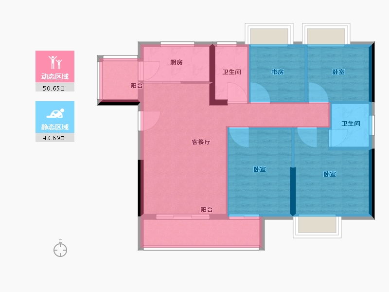 福建省-福州市-恒荣九洲悦城-85.00-户型库-动静分区