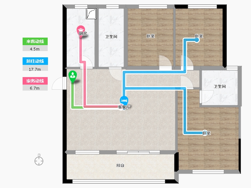 湖南省-长沙市-善化国际-100.06-户型库-动静线