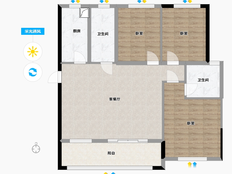 湖南省-长沙市-善化国际-100.06-户型库-采光通风