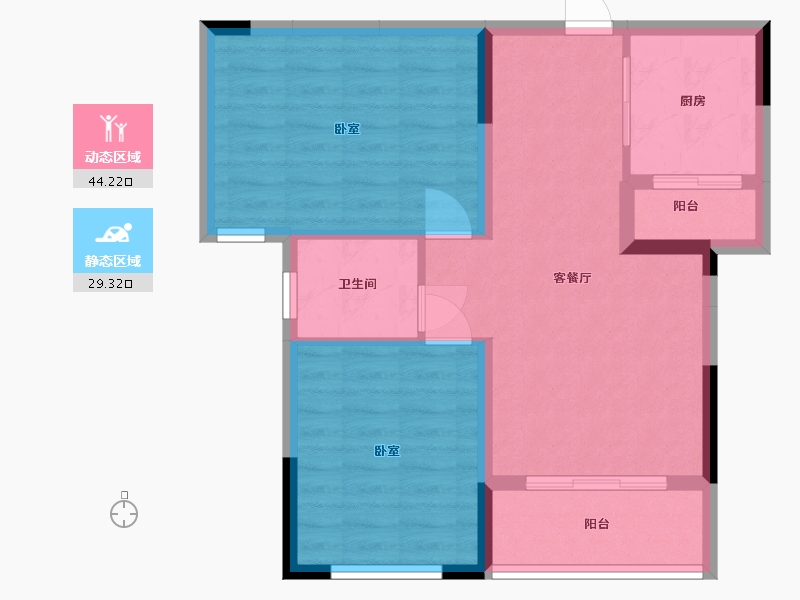 湖南省-长沙市-善化国际-65.83-户型库-动静分区