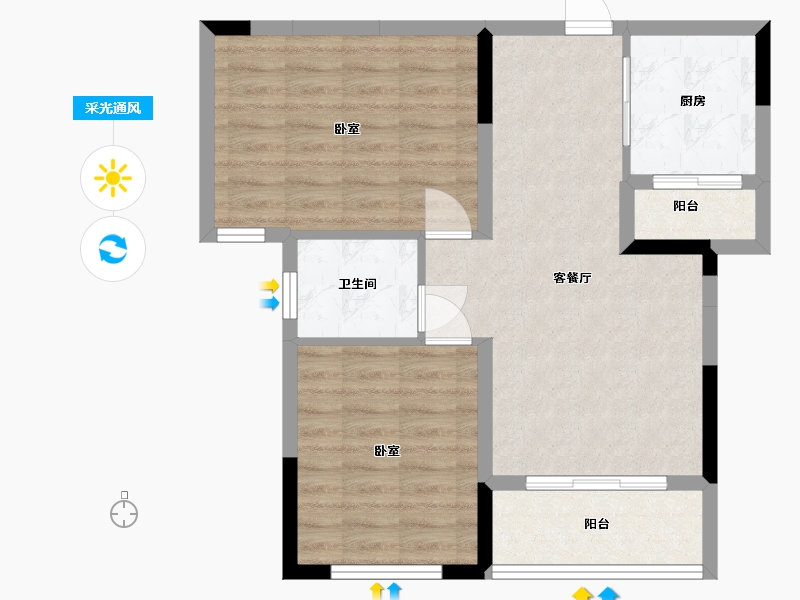 湖南省-长沙市-善化国际-65.83-户型库-采光通风