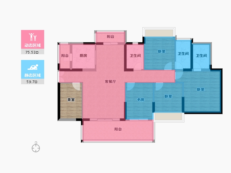 广东省-阳江市-正德玥珑湾-129.96-户型库-动静分区