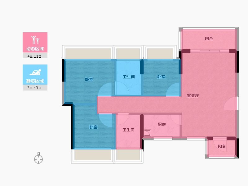 广东省-深圳市-中粮凤凰里-70.00-户型库-动静分区