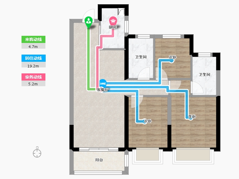 云南省-昆明市-旭辉金科春夏里-70.78-户型库-动静线