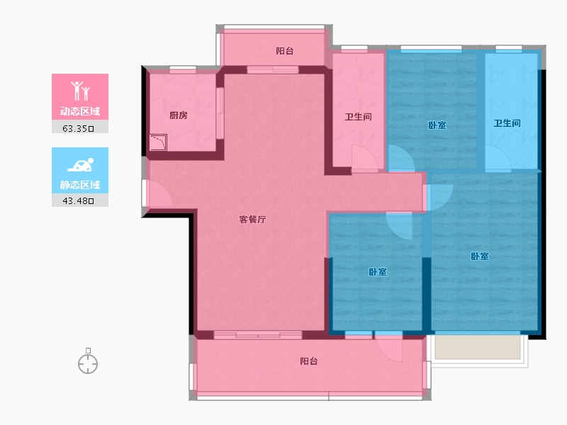 广东省-深圳市-碧桂园十里银滩维港湾-95.11-户型库-动静分区