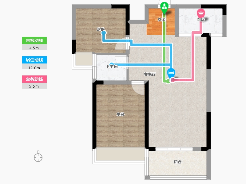 湖南省-长沙市-富兴•汇中央-68.53-户型库-动静线