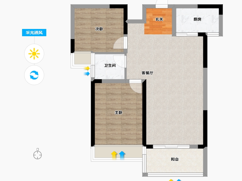 湖南省-长沙市-富兴•汇中央-68.53-户型库-采光通风