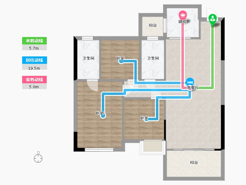 湖南省-衡阳市-长旭·龙熙台-86.06-户型库-动静线