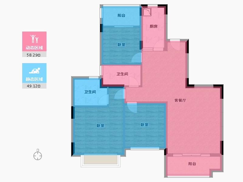 广东省-广州市-恒大郦湖城-95.96-户型库-动静分区