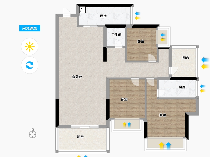 广东省-河源市-兴业城-82.00-户型库-采光通风