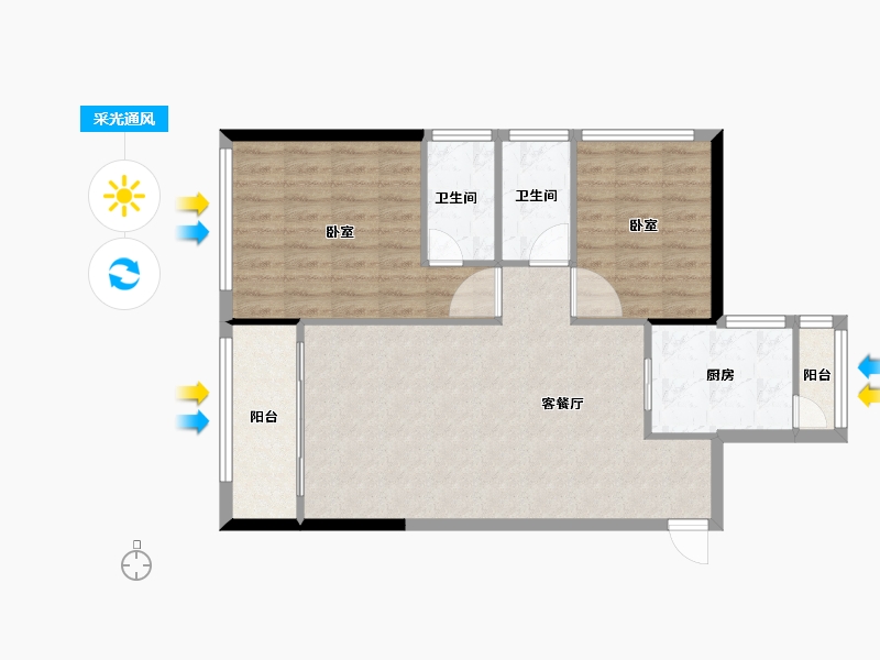 广东省-深圳市-满京华·云晓公馆-78.01-户型库-采光通风