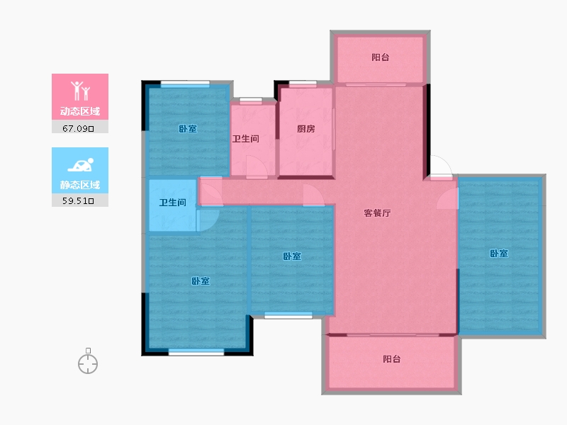 湖南省-衡阳市-长旭·龙熙台-116.13-户型库-动静分区