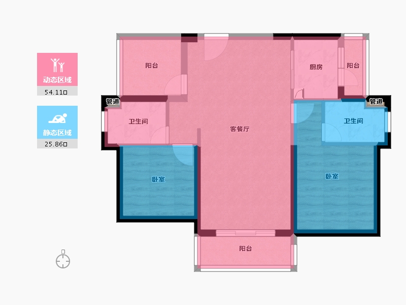 广东省-惠州市-颐安天朗名庭-71.01-户型库-动静分区