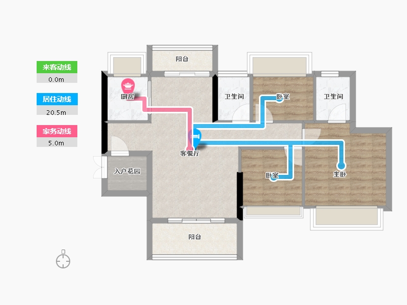 广东省-佛山市-恒福容悦园-73.00-户型库-动静线