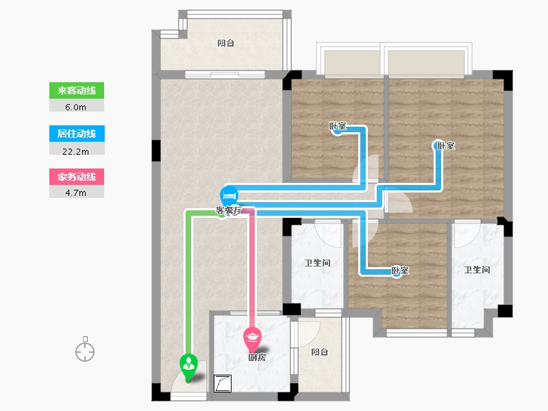 湖南省-娄底市-碧桂园娄星府-87.07-户型库-动静线