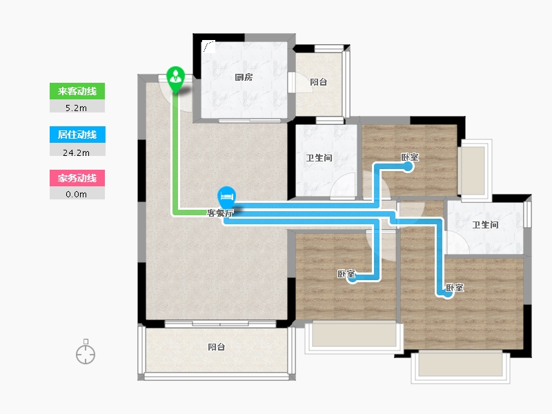 广东省-东莞市-恒大翡翠华庭-88.99-户型库-动静线