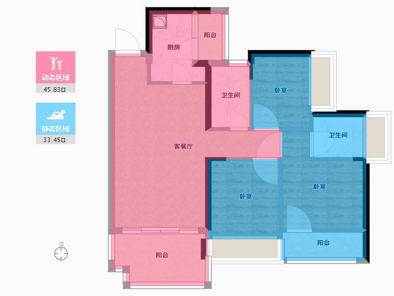 广东省-深圳市-宝昌利御景御峰公馆-70.01-户型库-动静分区