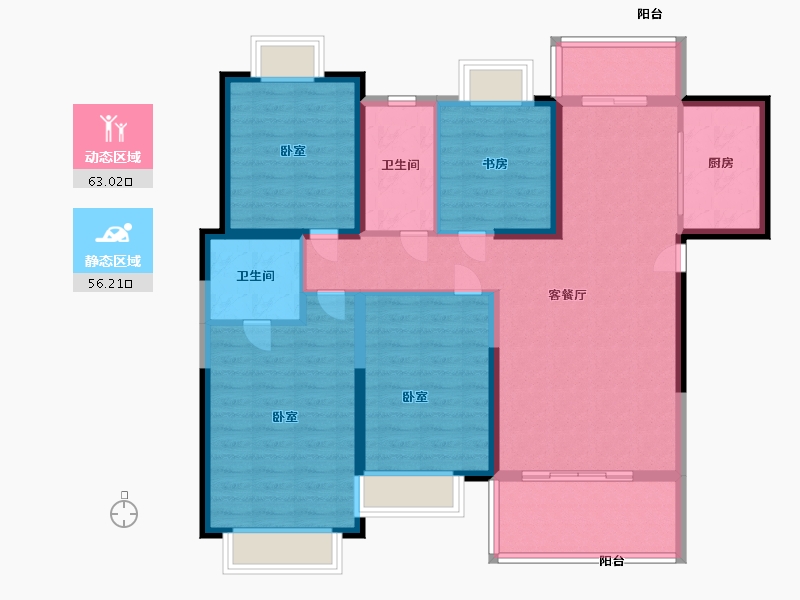 江西省-抚州市-东润学墅壹号-106.64-户型库-动静分区