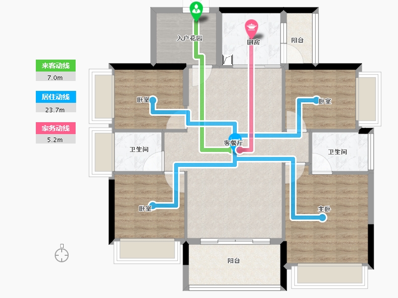 广东省-佛山市-恒福容悦园-100.00-户型库-动静线