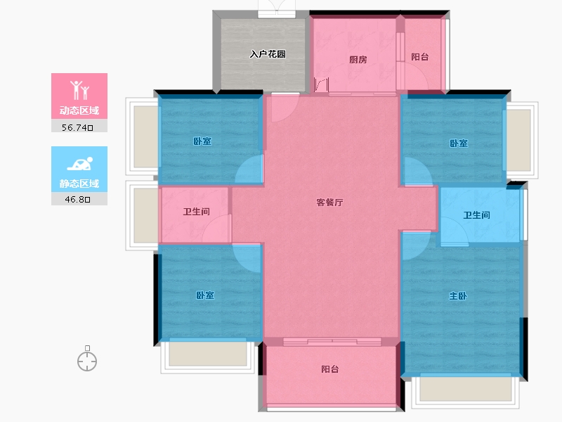 广东省-佛山市-恒福容悦园-100.00-户型库-动静分区