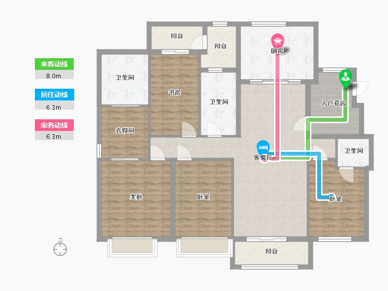 湖北省-武汉市-驿山高尔夫-146.08-户型库-动静线