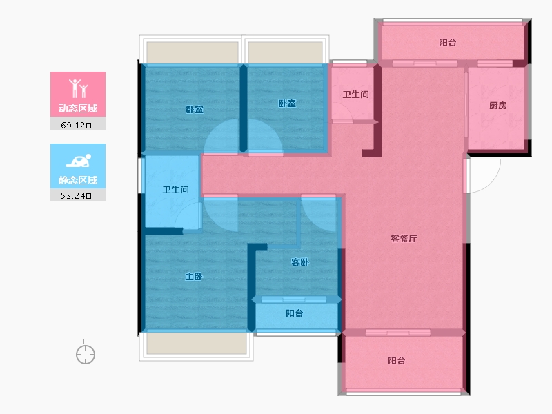 湖南省-长沙市-旭辉·汇樾城-109.00-户型库-动静分区