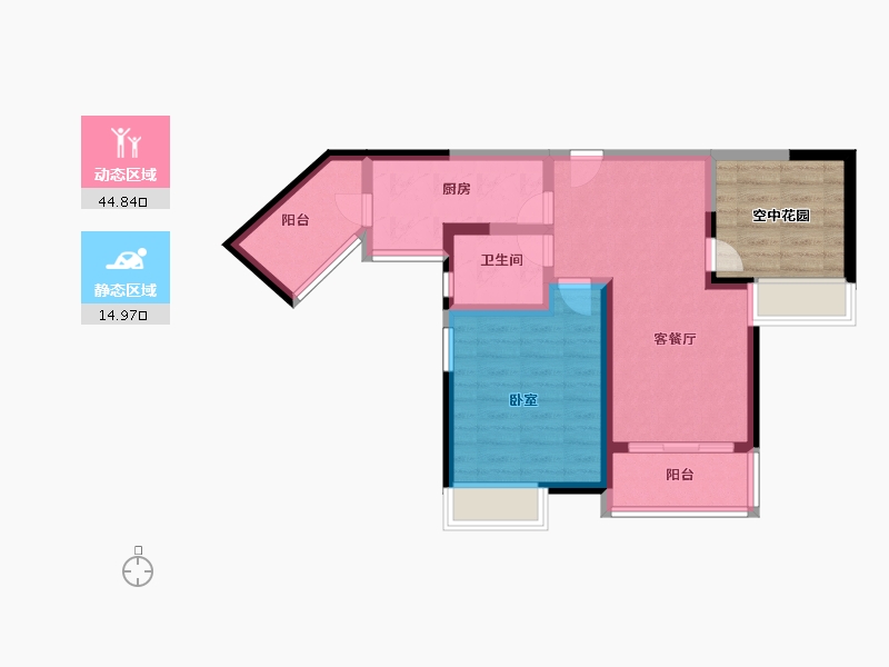 广东省-广州市-碧桂园海湾1号-60.00-户型库-动静分区