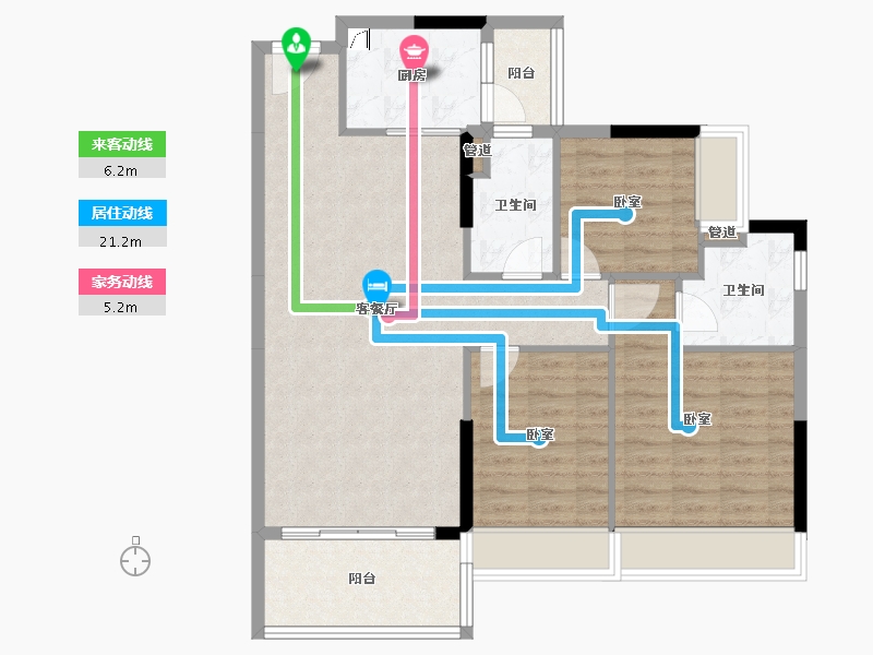 广东省-阳江市-国鼎·中央公园-94.69-户型库-动静线