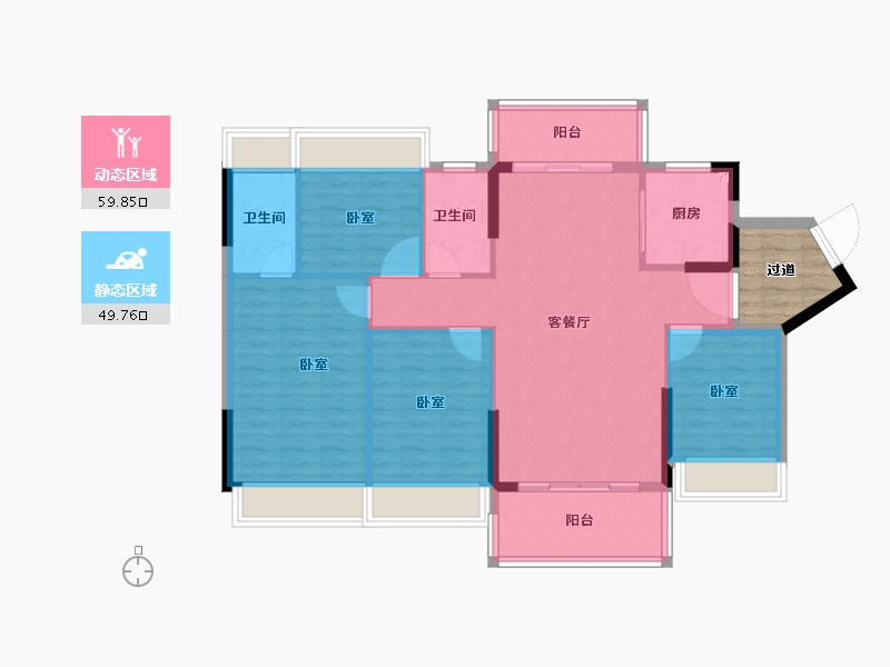 广东省-阳江市-国鼎·中央公园-104.29-户型库-动静分区