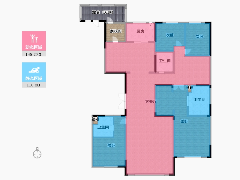 吉林省-长春市-中海紫御华府-263.00-户型库-动静分区