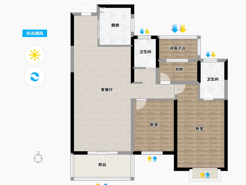 湖北省-孝感市-新城悦隽-115.52-户型库-采光通风