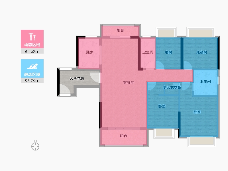 广东省-广州市-中海联同福睿府-113.14-户型库-动静分区