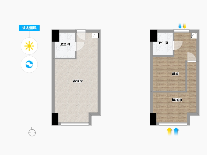 湖北省-武汉市-白金壳子-55.56-户型库-采光通风