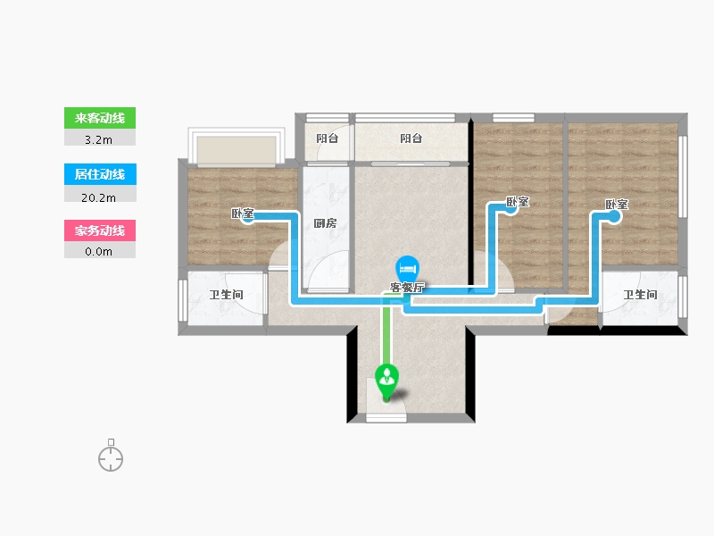 广东省-深圳市-满京华·云晓公馆-71.08-户型库-动静线