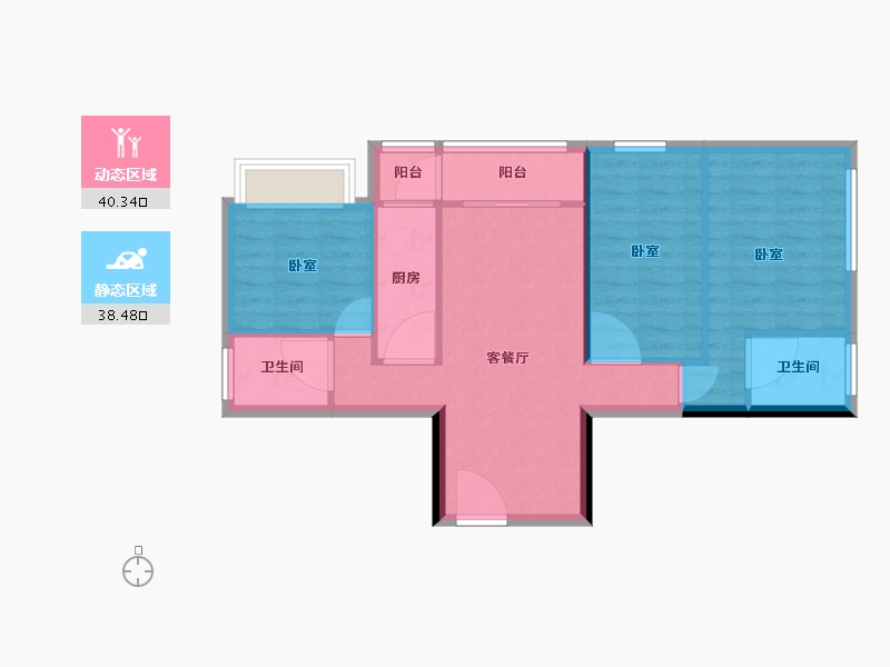 广东省-深圳市-满京华·云晓公馆-71.08-户型库-动静分区