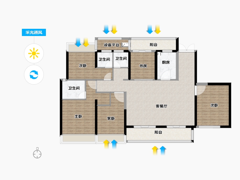 湖南省-长沙市-环球融创会展上东区-160.01-户型库-采光通风