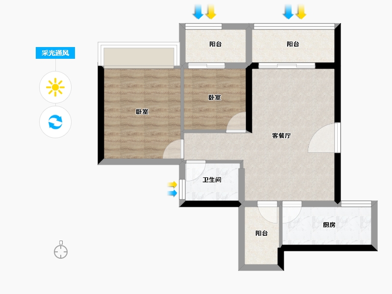 广东省-深圳市-前海东岸-61.32-户型库-采光通风