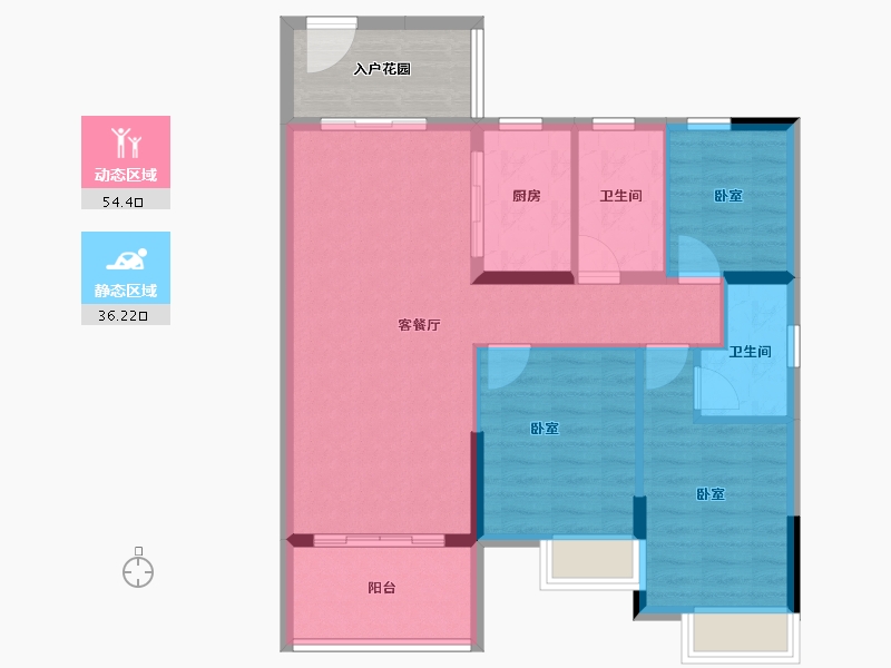 广东省-广州市-悠山时光-88.14-户型库-动静分区