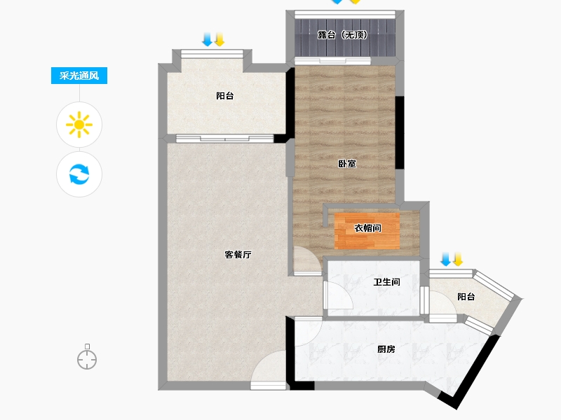 广东省-清远市-美林湖-67.62-户型库-采光通风