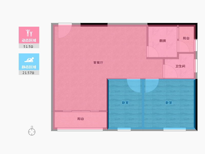 广东省-深圳市-满京华·云晓公馆-67.01-户型库-动静分区