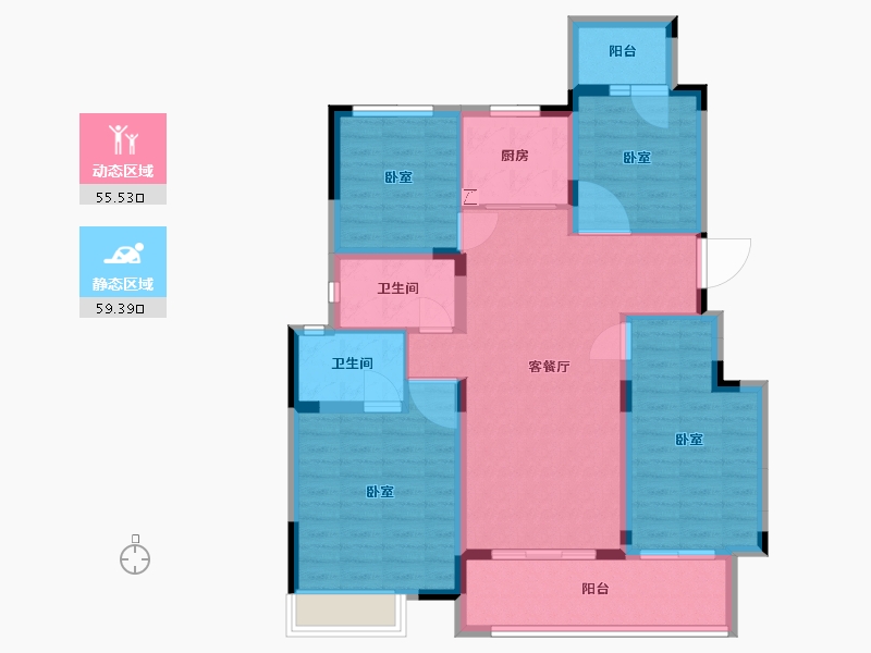 湖南省-长沙市-珠江四方印-103.00-户型库-动静分区