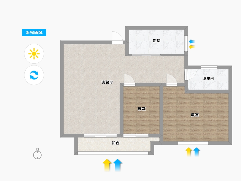 山东省-淄博市-创业齐韵韶苑-80.48-户型库-采光通风