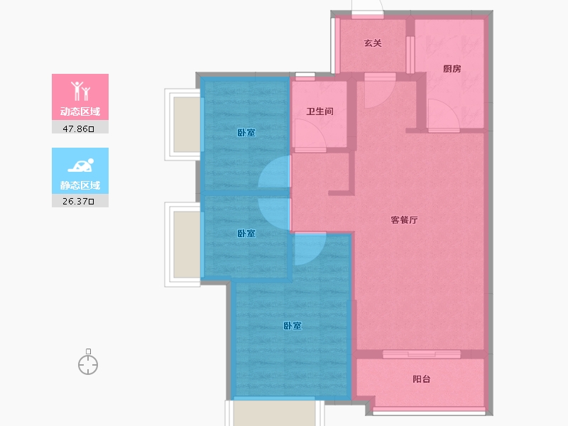 广东省-广州市-时代城-66.00-户型库-动静分区