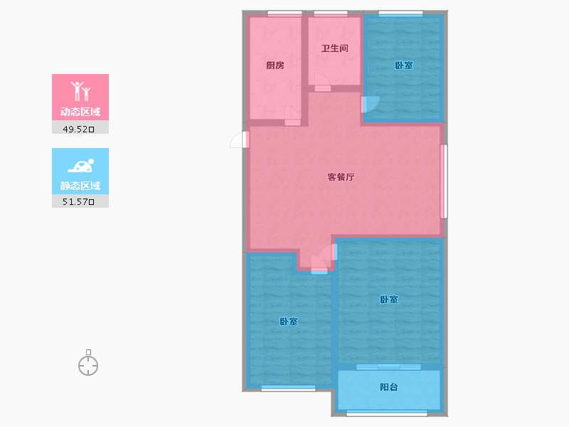 江苏省-徐州市-宏利达金水湾-89.99-户型库-动静分区