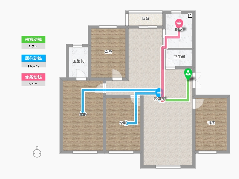 吉林省-长春市-潭泽东南明珠-113.91-户型库-动静线